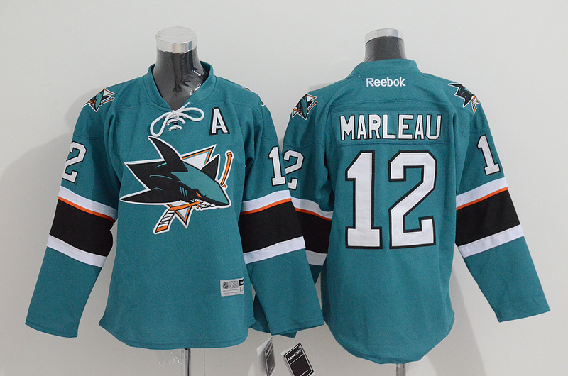 NHL San Jose Sharks #12 Marleau Green Jersey with C Patch