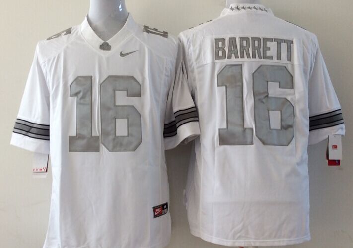 NCAA Ohio State Buckeyes #16 Barrett White Youth Jersey Silver Number