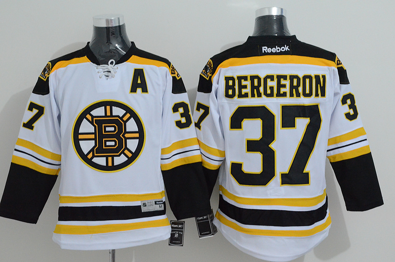 NHL Boston Bruins #37 Bergeron White Jersey with A Patch