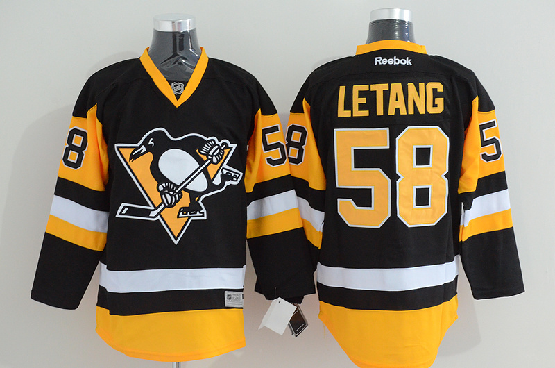 NHL Pittsburgh Penguins #58 Letang Black Jersey