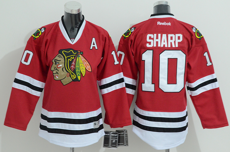 NHL Chicago Blackhawks #10 Sharp Red Youth Jersey with A Patch