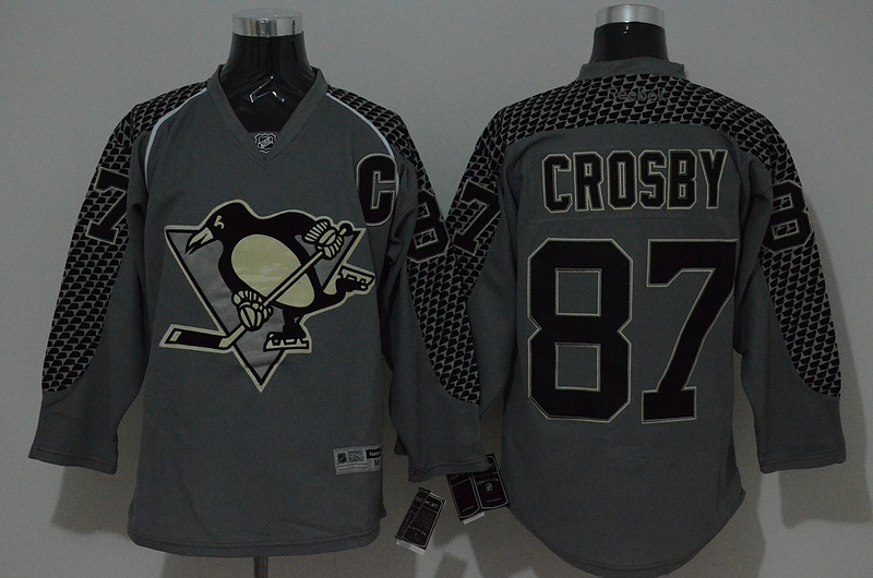 NHL Pittsburgh Penguins #87 Crosby Grey Jersey
