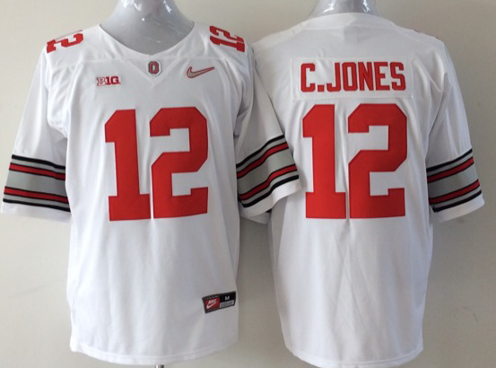 NCAA Ohio State Buckeyes #12 C.Jones White Youth Jersey