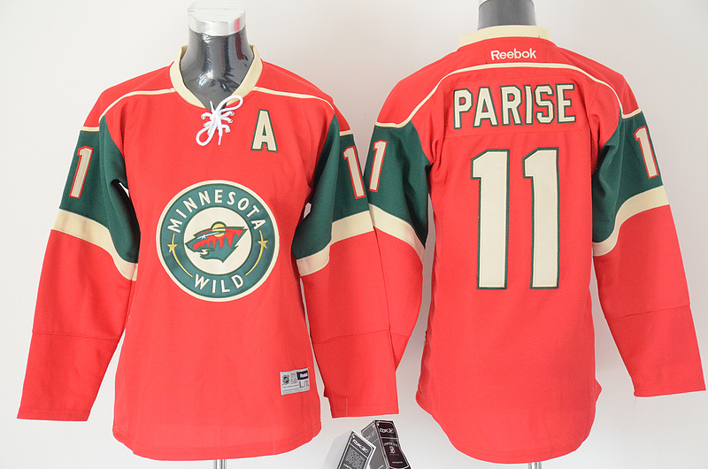 NHL Minnesota Wild #11 Parise Red Youth Jersey with A Patch