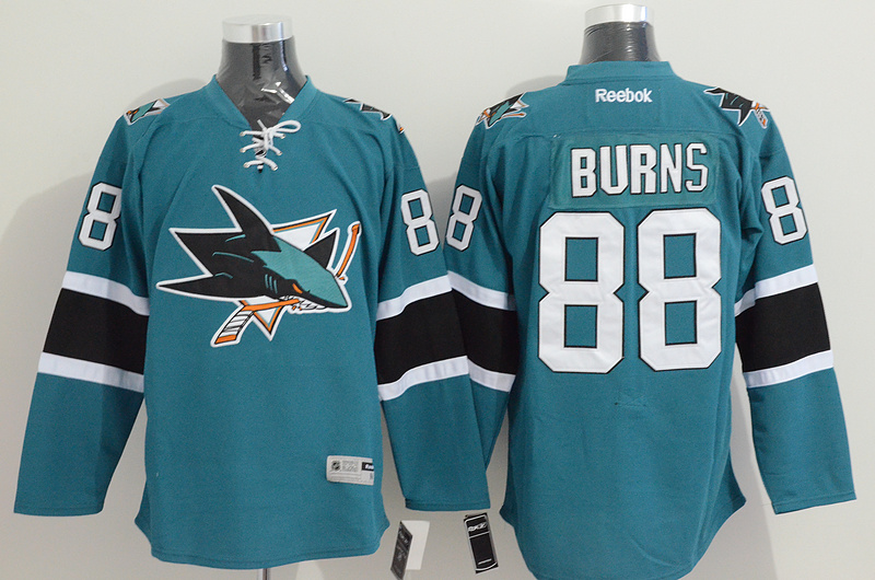 NHL San Jose Sharks #88 Burns Green Jersey with C Patch