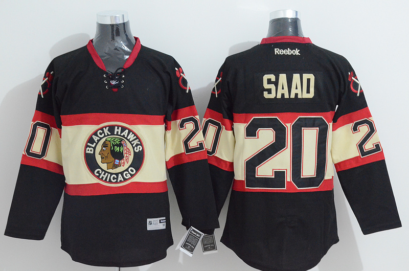 NHL Chicago Blackhawks #20 Saad Black Jersey