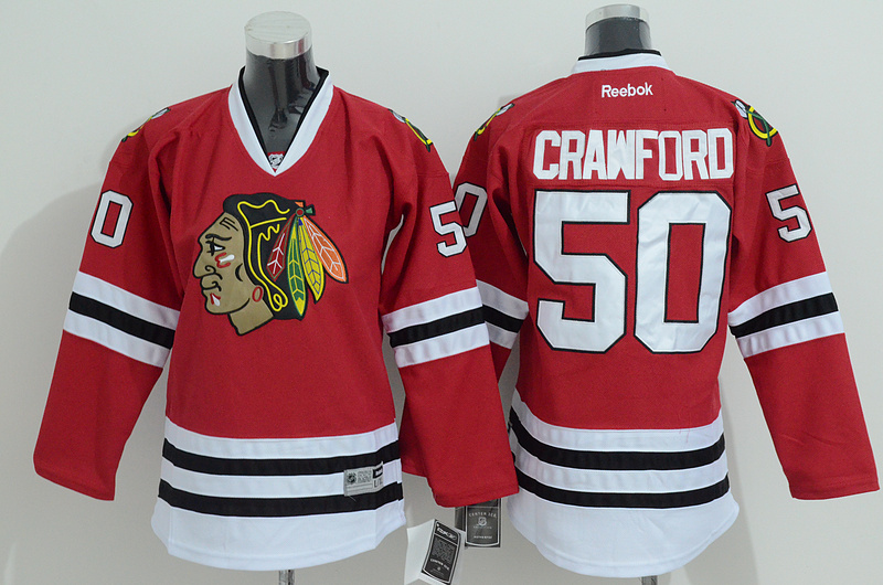 NHL Chicago Blackhawks #50 Crawford Red Youth Jersey with A Patch