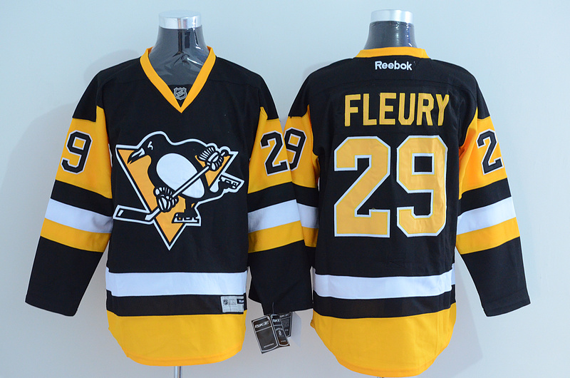 NHL Pittsburgh Penguins #29 Fleury Black Jersey
