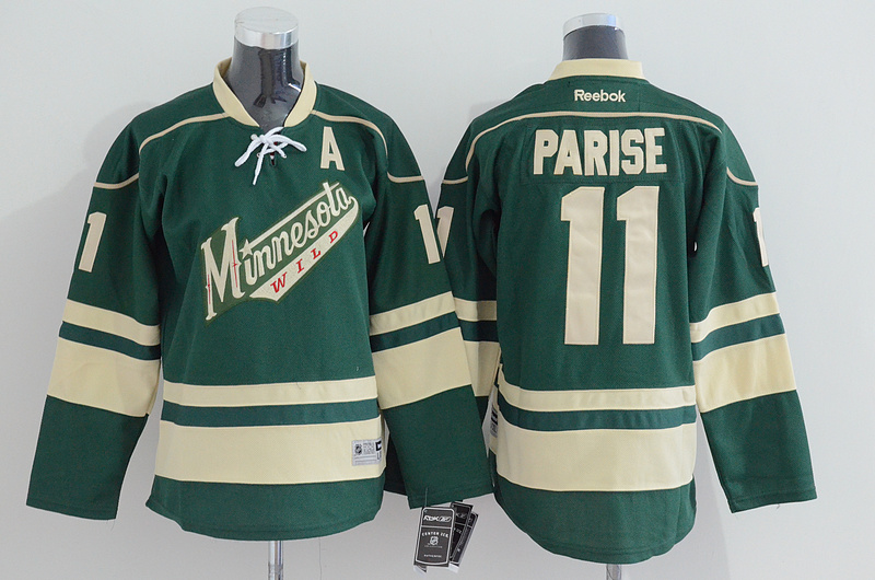 NHL Minnesota Wild #11 Parise Green Youth Jersey with A Patch