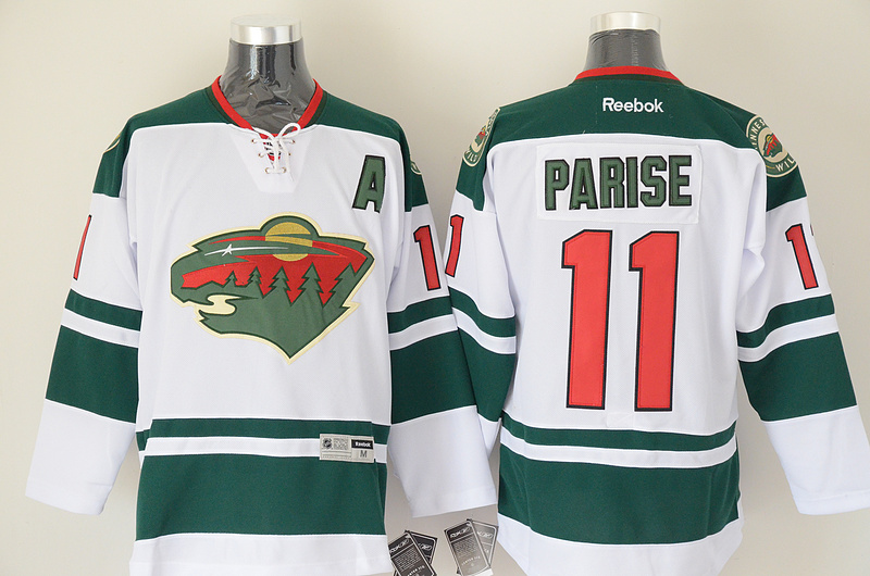 NHL Minnesota Wild #11 Parise White Jersey with A Patch