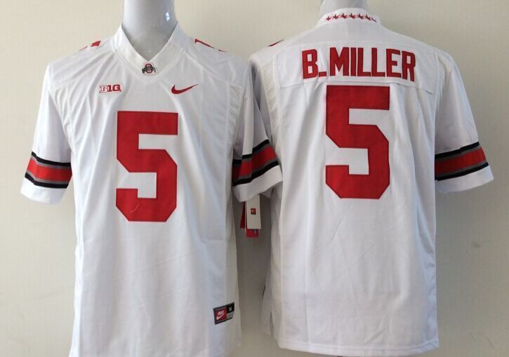 NCAA Ohio State Buckeyes #5 B.Miller White Youth Jersey