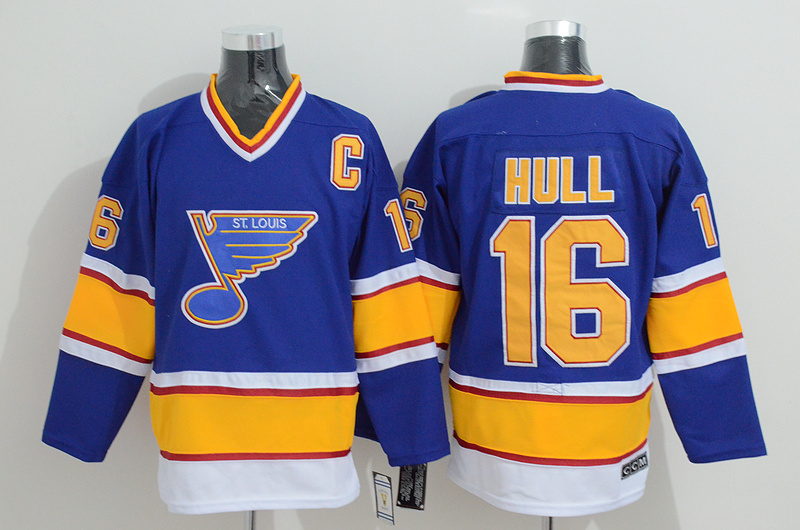 NHL St. Louis Blues #16 Hull Blue Jersey with C Patch