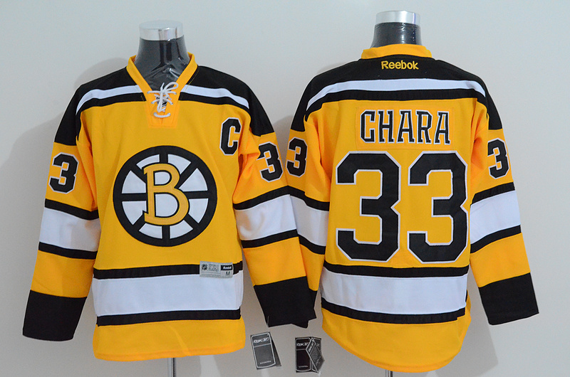 NHL Boston Bruins #33 Chara Yellow Jersey with C Patch
