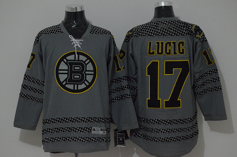 NHL Boston Bruins #17 Lugig Grey Jersey with A Patch
