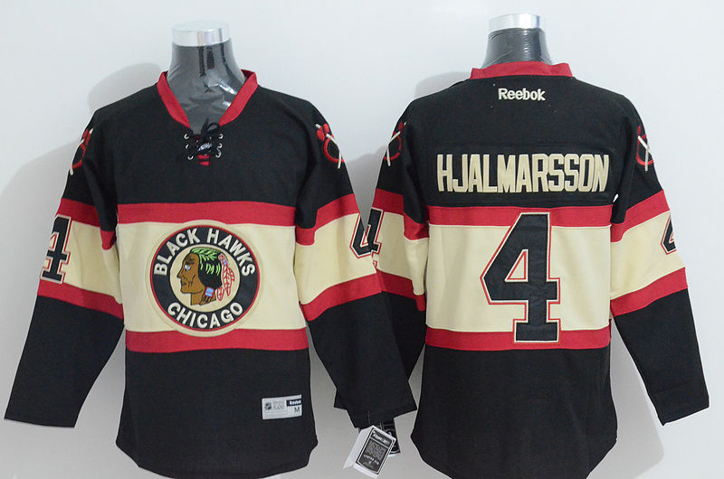 NHL Chicago Blackhawks #4 Hjalmarsson Black Jersey