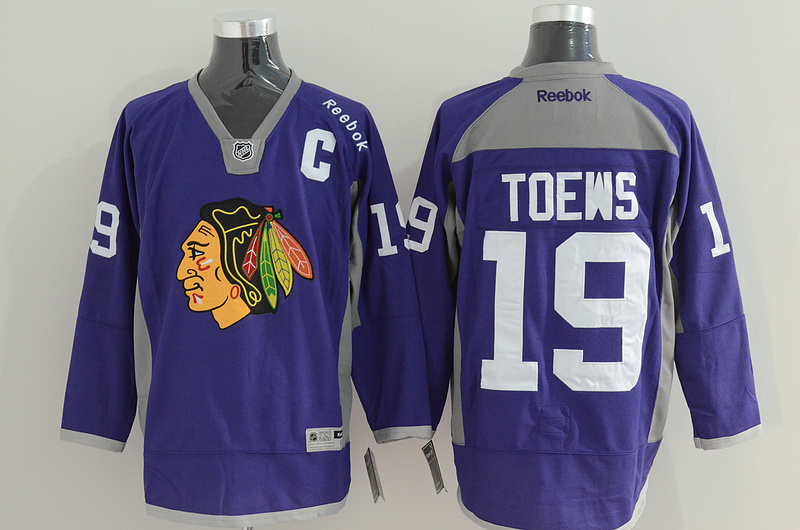 NHL Chicago Blackhawks #19 Toews Purple Jersey with C Patch