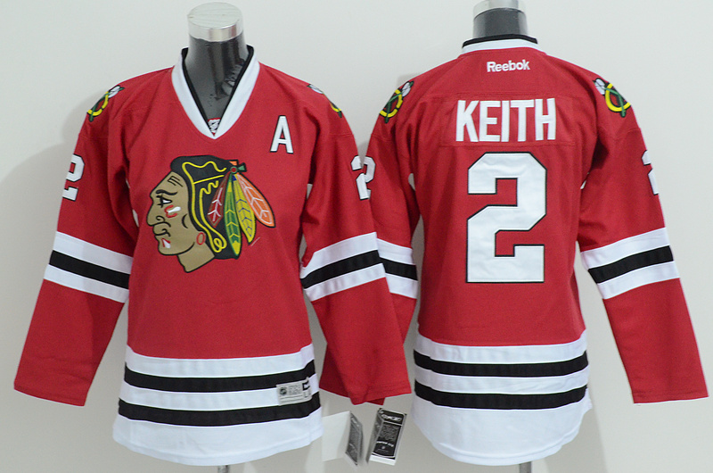 NHL Chicago Blackhawks #2 Keith Red Youth Jersey with A Patch