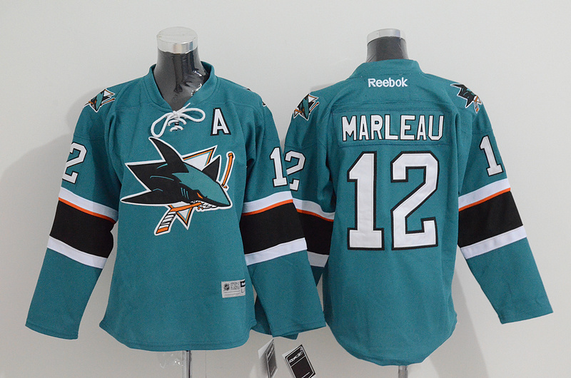 NHL San Jose Sharks #12 Marleau Green Youth Jersey with A Patch