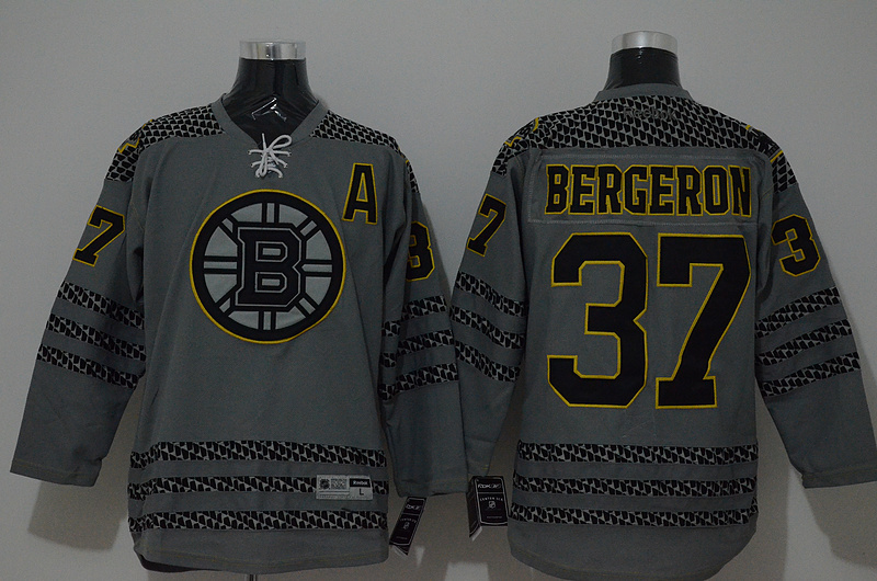 NHL Boston Bruins #37 Bergeron Grey Jersey with A Patch