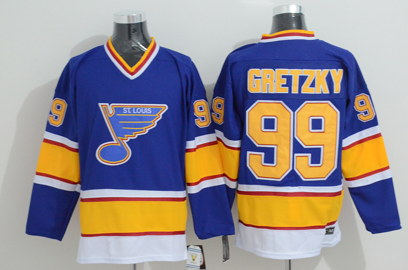 NHL St. Louis Blues #99 Gretzky Blue Jersey