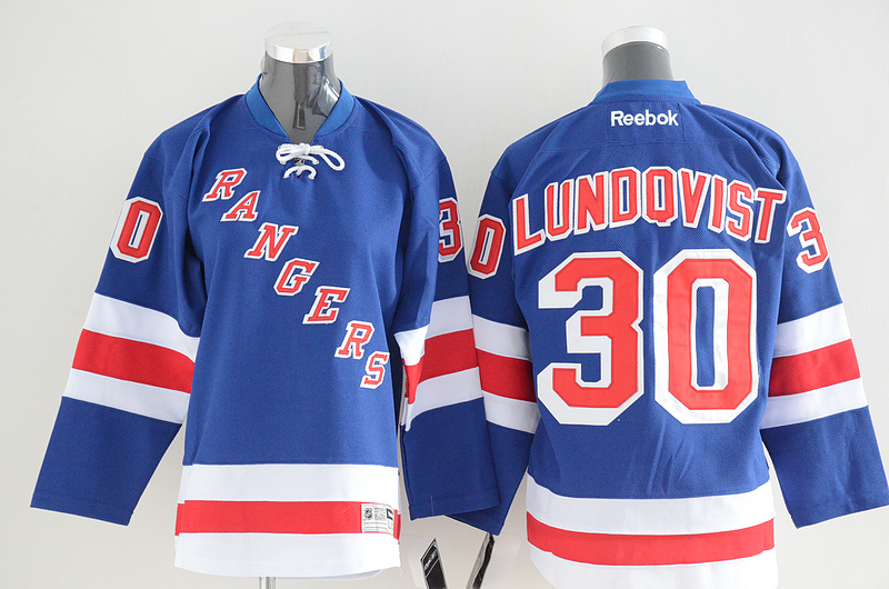 NHL New York Rangers #30 Lundqvist Blue Youth Jersey