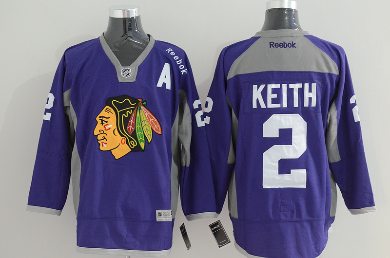 NHL Chicago Blackhawks #2 Keith Purple Jersey with A Patch