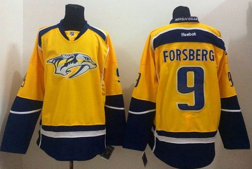 Nashville Predators #9 Filip Forsberg Yellow Home Stitched NHL Jersey