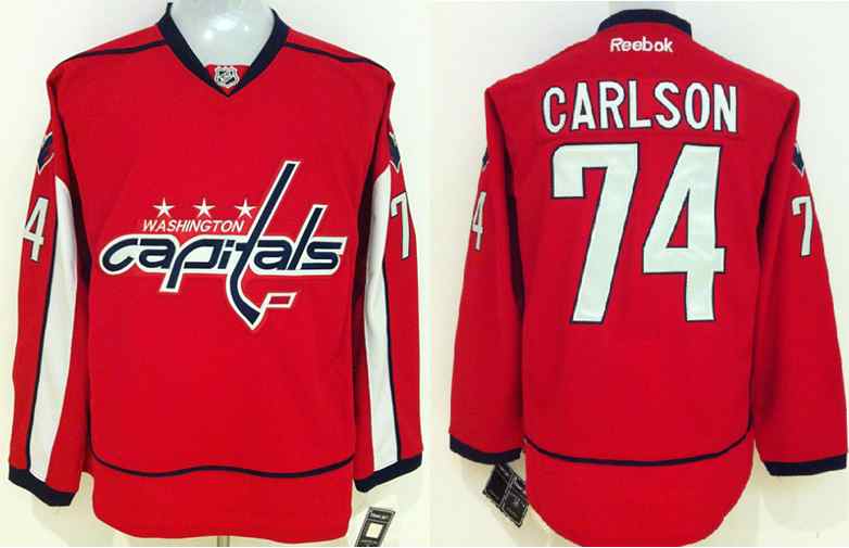 NHL Washington Capitals #74 Carlson Red Jersey