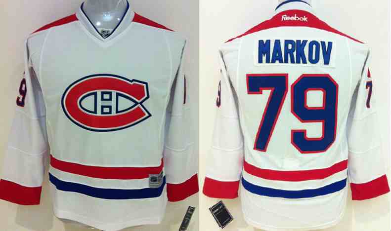 NHL Montreal Canadiens #79 Markov White Jersey