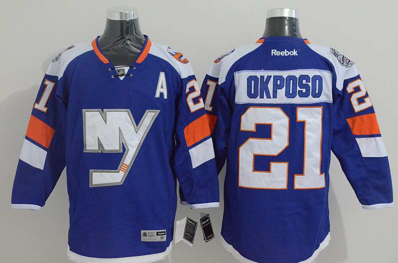 NHL New York Islanders #21 Okposo Blue Jersey with A Patch