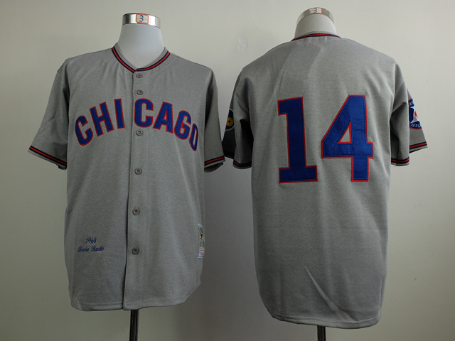 MLB Chicago Cubs #14 Banks Grey 1968 Throwbak Jersey