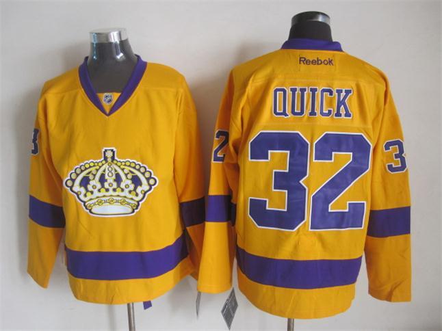 NHL Los Angeles Kings #32 Quick Yellow Jersey