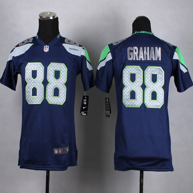 Nike Seattle Seahawks #80 Graham Youth Blue Jersey