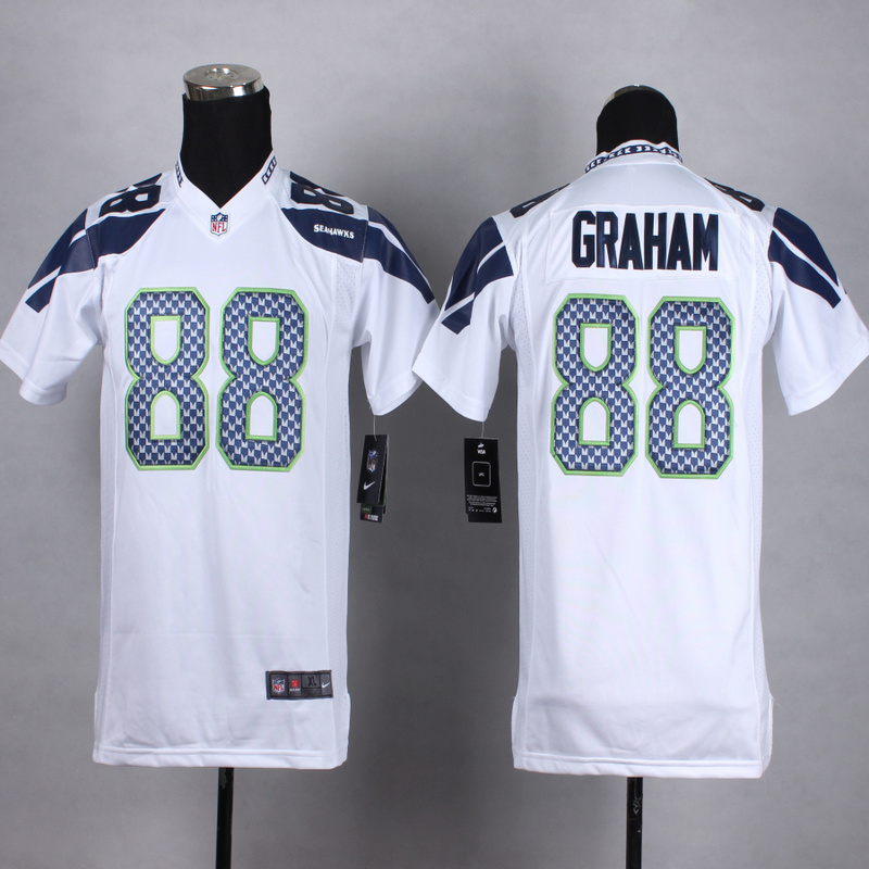 Nike Seattle Seahawks #80 Graham Youth White Jersey