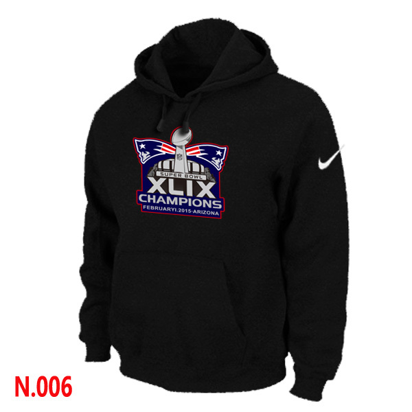 Mens New England Patriots Majestic Black Super Bowl XLIX Champion mark Pullover Hoodie 
