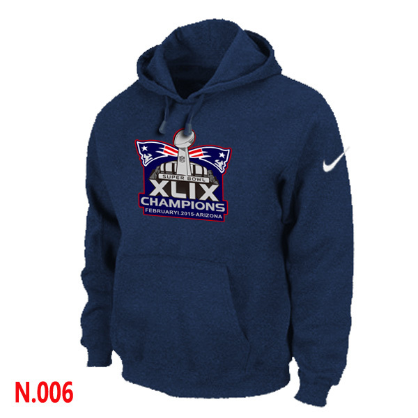 Mens New England Patriots Majestic D.Blue Super Bowl XLIX Champion mark Pullover Hoodie 