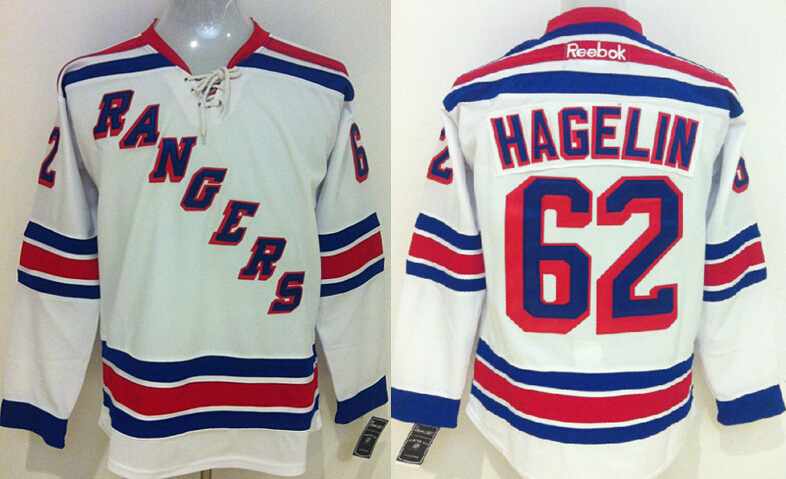 NHL New York Rangers #62 Hagelin White Jersey