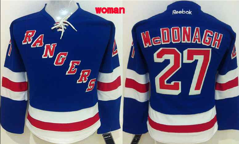 NHL New York Rangers #27 McDonagh Blue Women Jersey