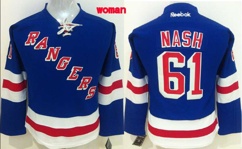 NHL New York Rangers #61 Nash Blue Women Jersey