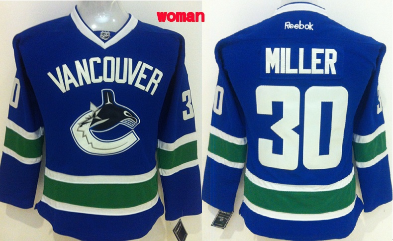 NHL vancouver Canucks #30 Miller Blue Women Jersey