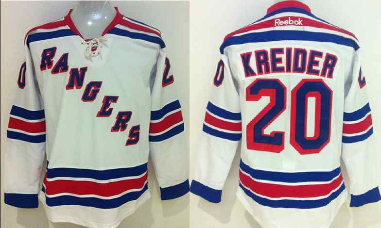 NHL New York Rangers #20 Kreider White Jersey