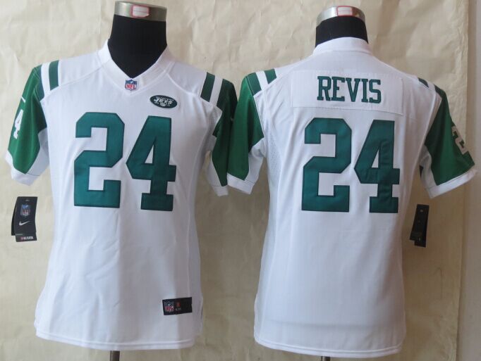 Women Nike New York Jets 24 Revis White Limited Jersey