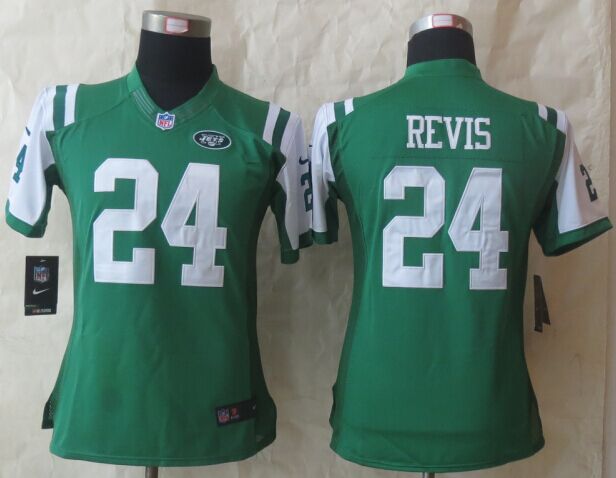 Women Nike New York Jets 24 Revis Green Limited Jersey