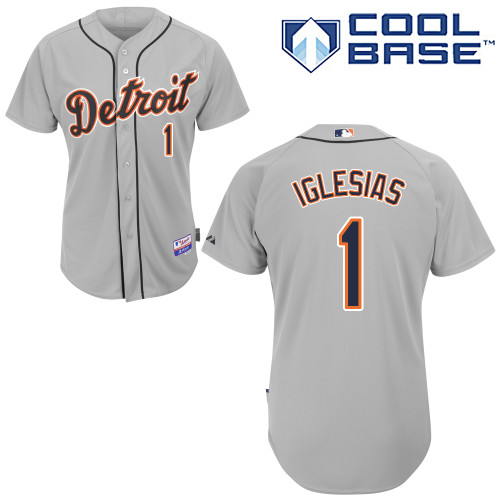 MLB Detroit Tigers #1 Iglesias Grey Jersey