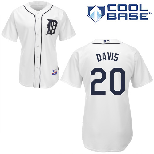 MLB Detroit Tigers #20 Davis White Jersey