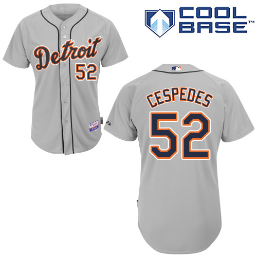 MLB Detroit Tigers #52 Cespedes Grey Jersey