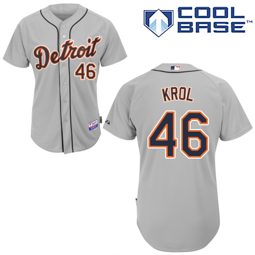 MLB Detroit Tigers #46 Krol Grey Jersey