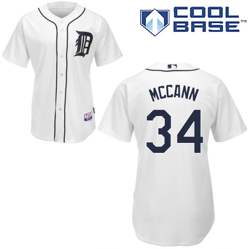 MLB Detroit Tigers #34 Mccann White Jersey
