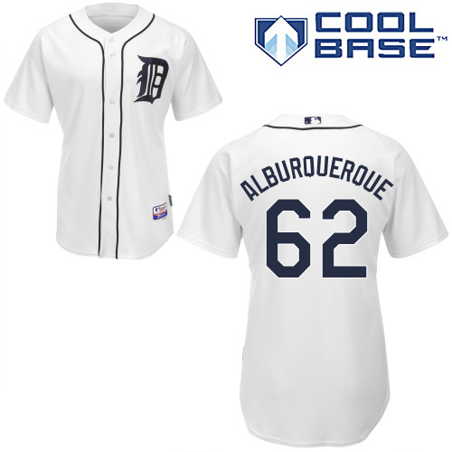 MLB Detroit Tigers #62 Alburoueroue White Jersey
