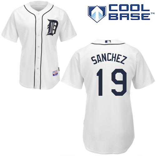 MLB Detroit Tigers #19 Sanchez White Jersey